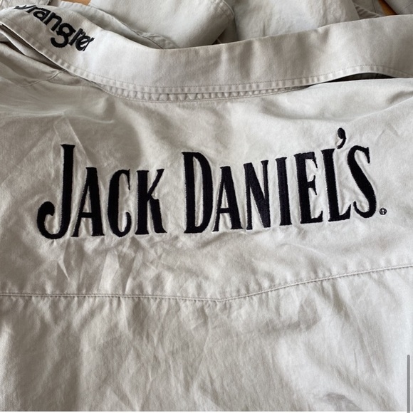 Vintage Weangler Jack Daniel’s Cream Long Sleeve Button Up - Picture 6 of 9